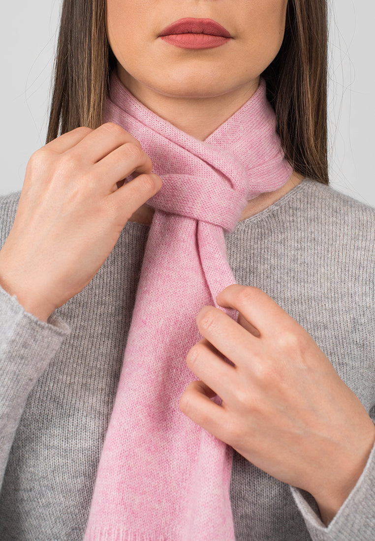 Petite écharpe femme 100 % cachemire, coloris Rose, vue 4 | Dalle Piane Cashmere