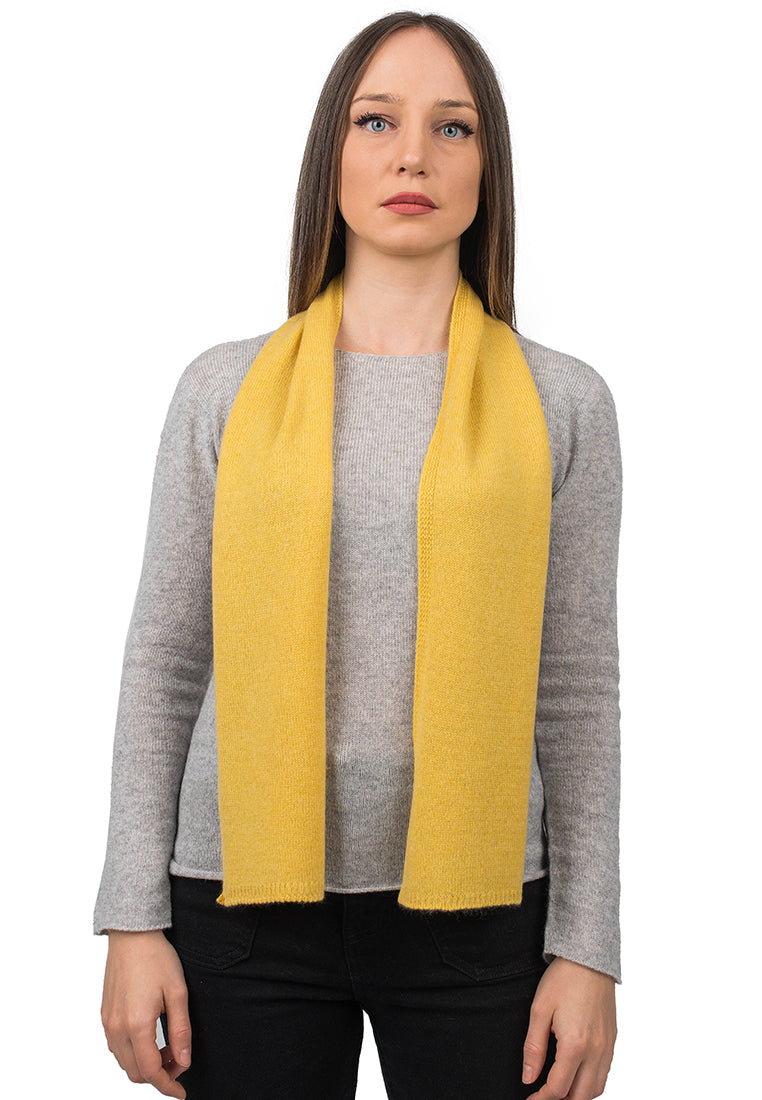 Petite écharpe femme 100 % cachemire, coloris Jaune | Dalle Piane Cashmere