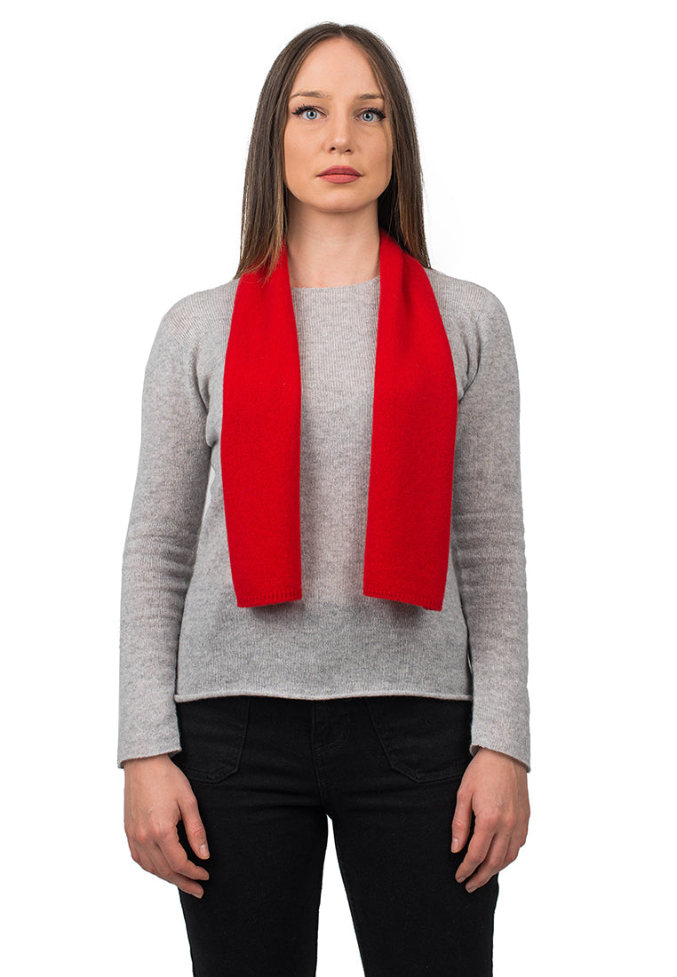 Petite écharpe femme 100 % cachemire, coloris Rouge | Dalle Piane Cashmere