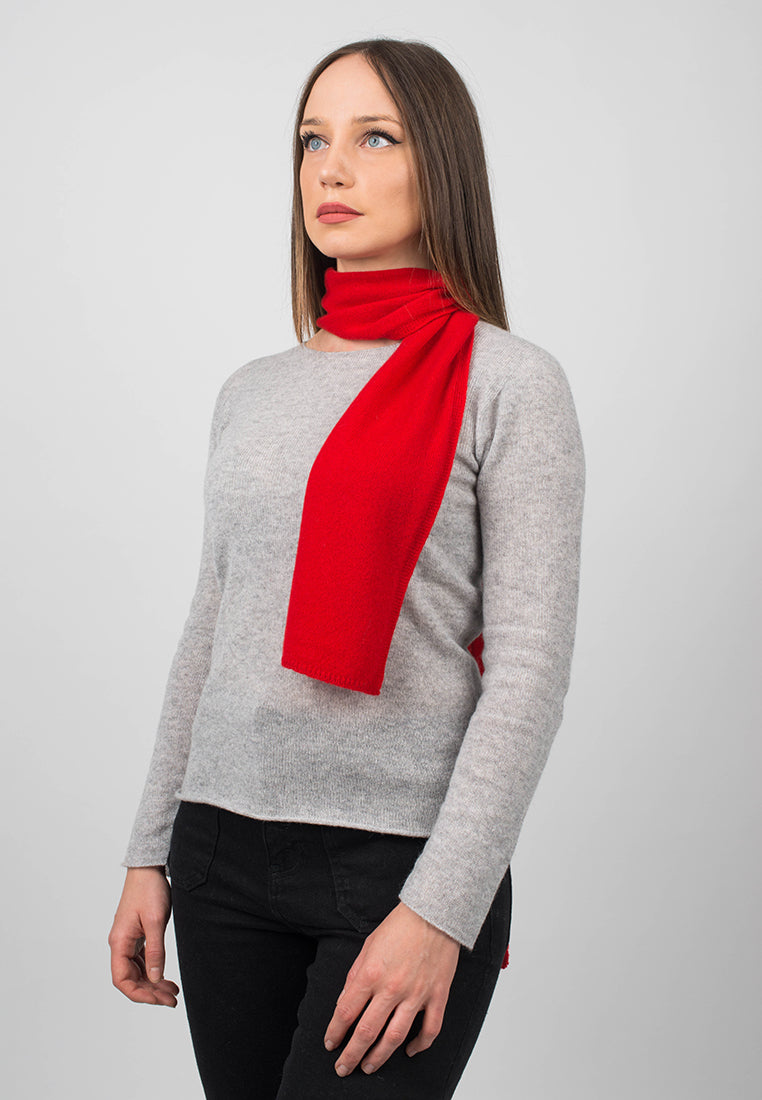 Petite écharpe femme 100 % cachemire, coloris Rouge, vue 2 | Dalle Piane Cashmere