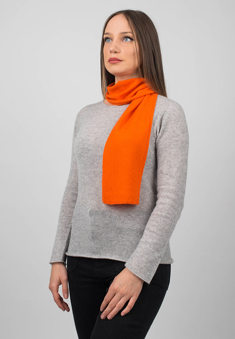 Petite écharpe femme 100 % cachemire, coloris Orange, vue 2 | Dalle Piane Cashmere