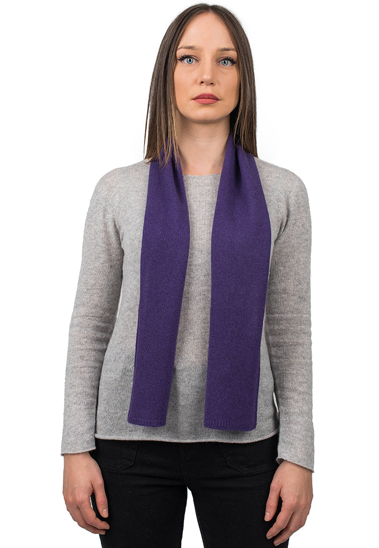 Petite écharpe femme 100 % cachemire, coloris Violet | Dalle Piane Cashmere
