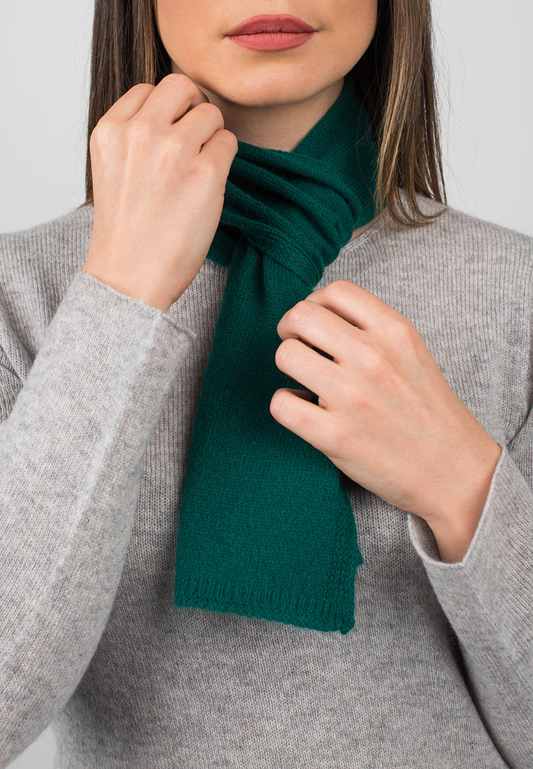 Petite écharpe femme 100 % cachemire, coloris Vert, vue 4 | Dalle Piane Cashmere
