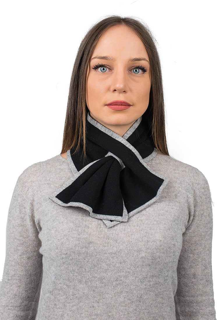 Tour de cou femme 100 % cachemire, coloris Noir | Dalle Piane Cashmere