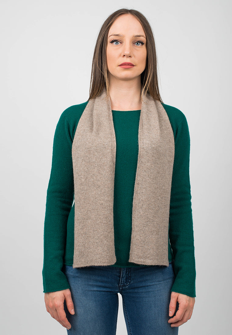 Petite écharpe femme 100 % cachemire, coloris Vison | Dalle Piane Cashmere