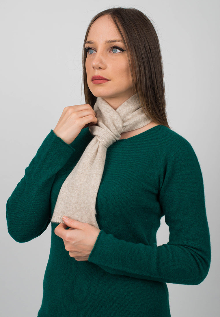 Petite écharpe femme 100 % cachemire, coloris Beige, vue 4 | Dalle Piane Cashmere