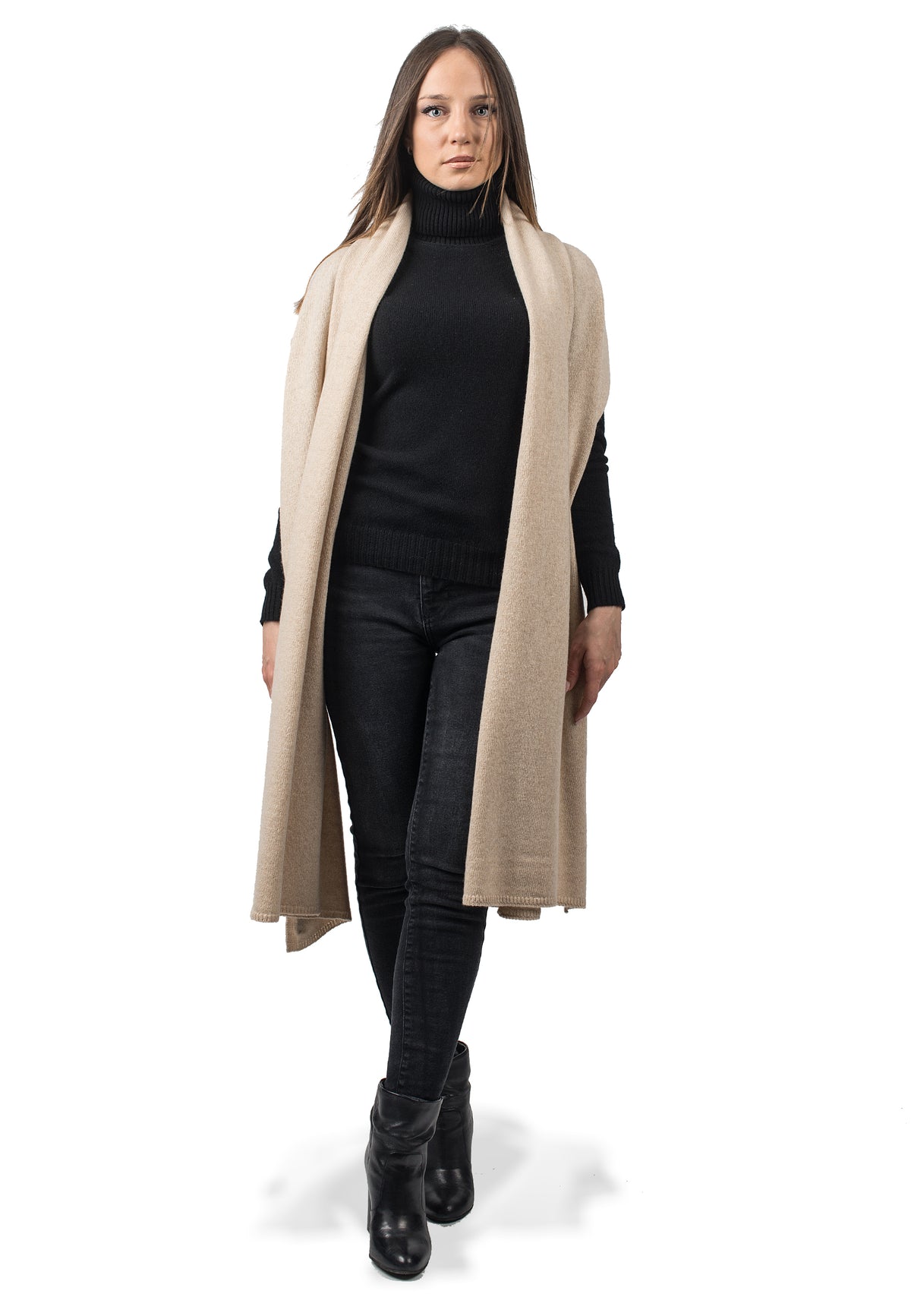 Stola in cashmere rigenerato, colore Beige | Dalle Piane Cashmere