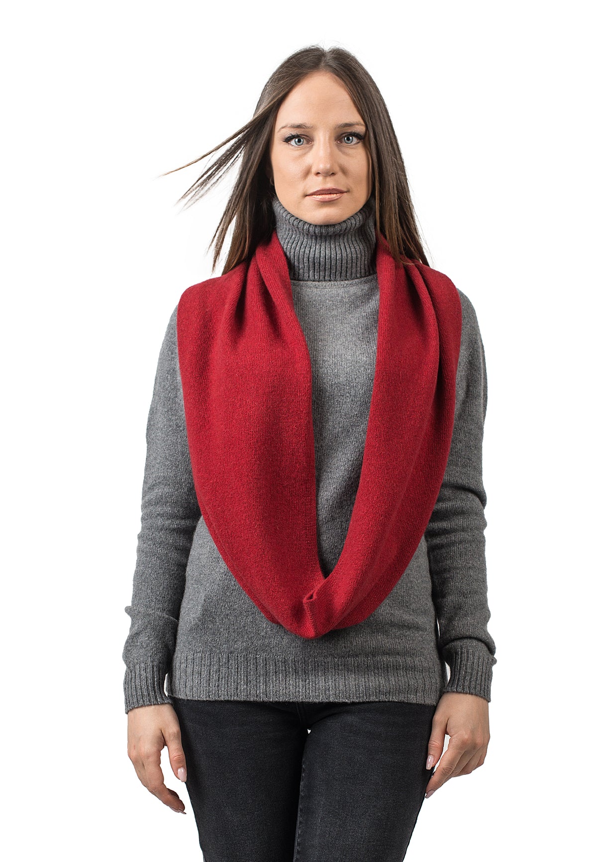 Snood femme en cachemire régénéré, coloris Rouge | Dalle Piane Cashmere