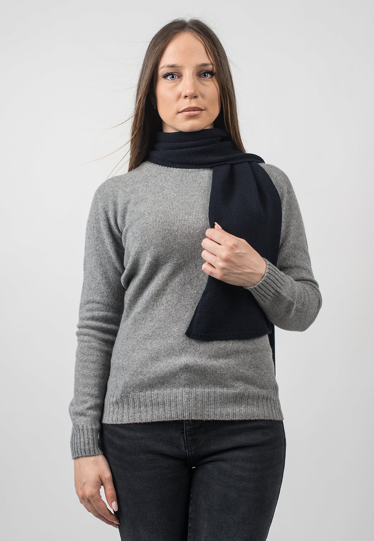 Écharpe femme en cachemire régénéré, coloris Bleu, vue 2 | Dalle Piane Cashmere