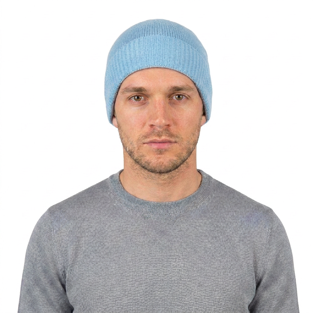 Bonnet jersey homme en 100 % cachemire