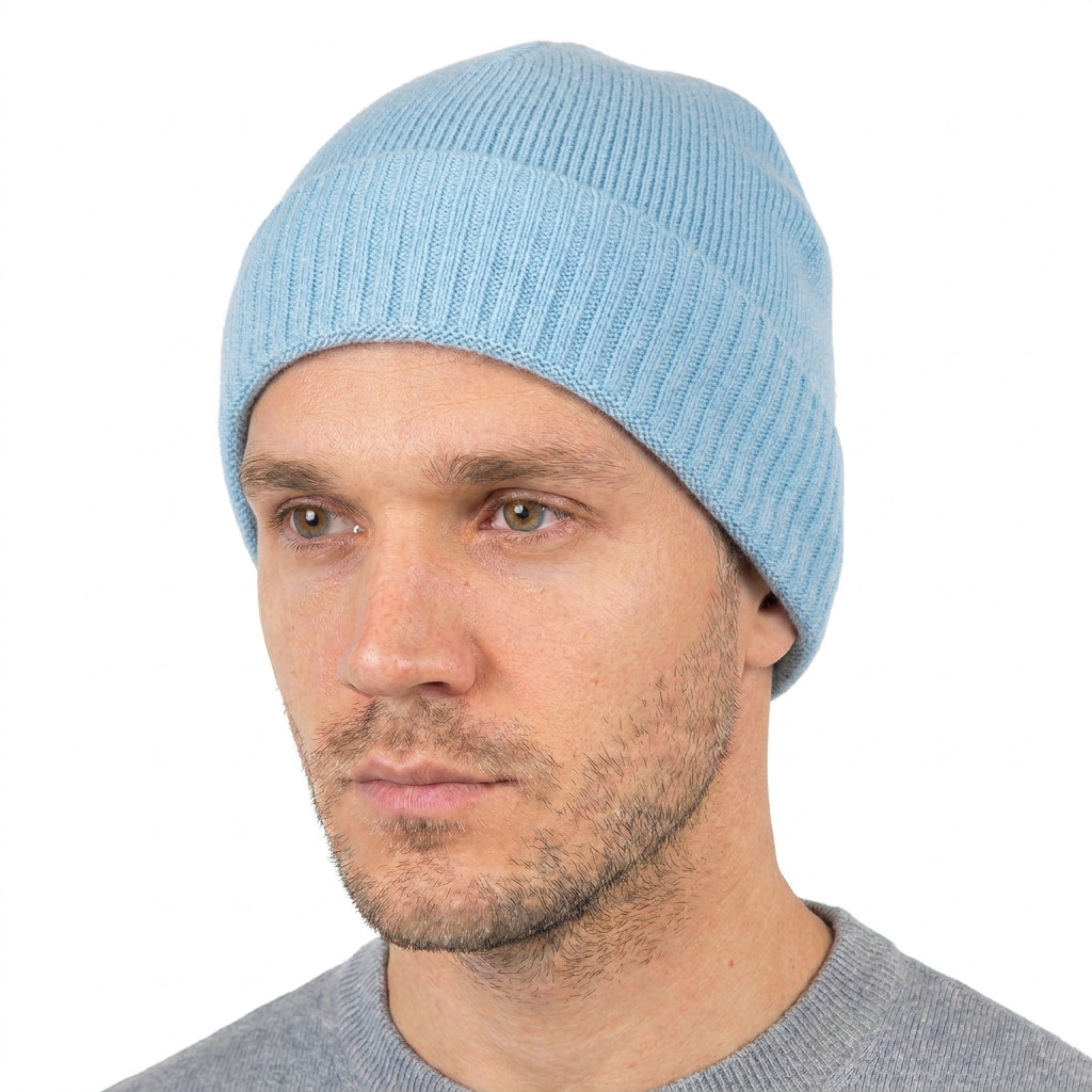 Bonnet jersey homme en 100 % cachemire