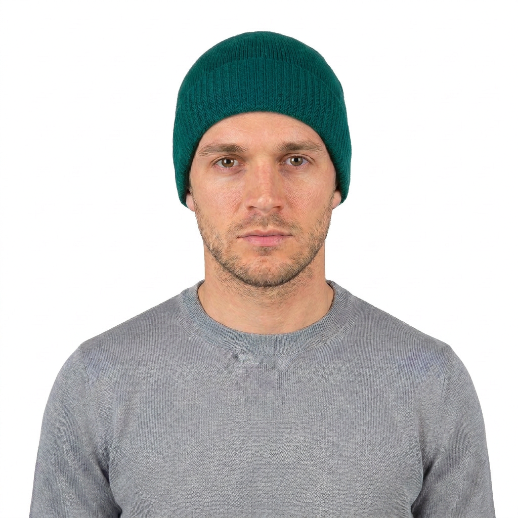 Bonnet jersey homme en 100 % cachemire