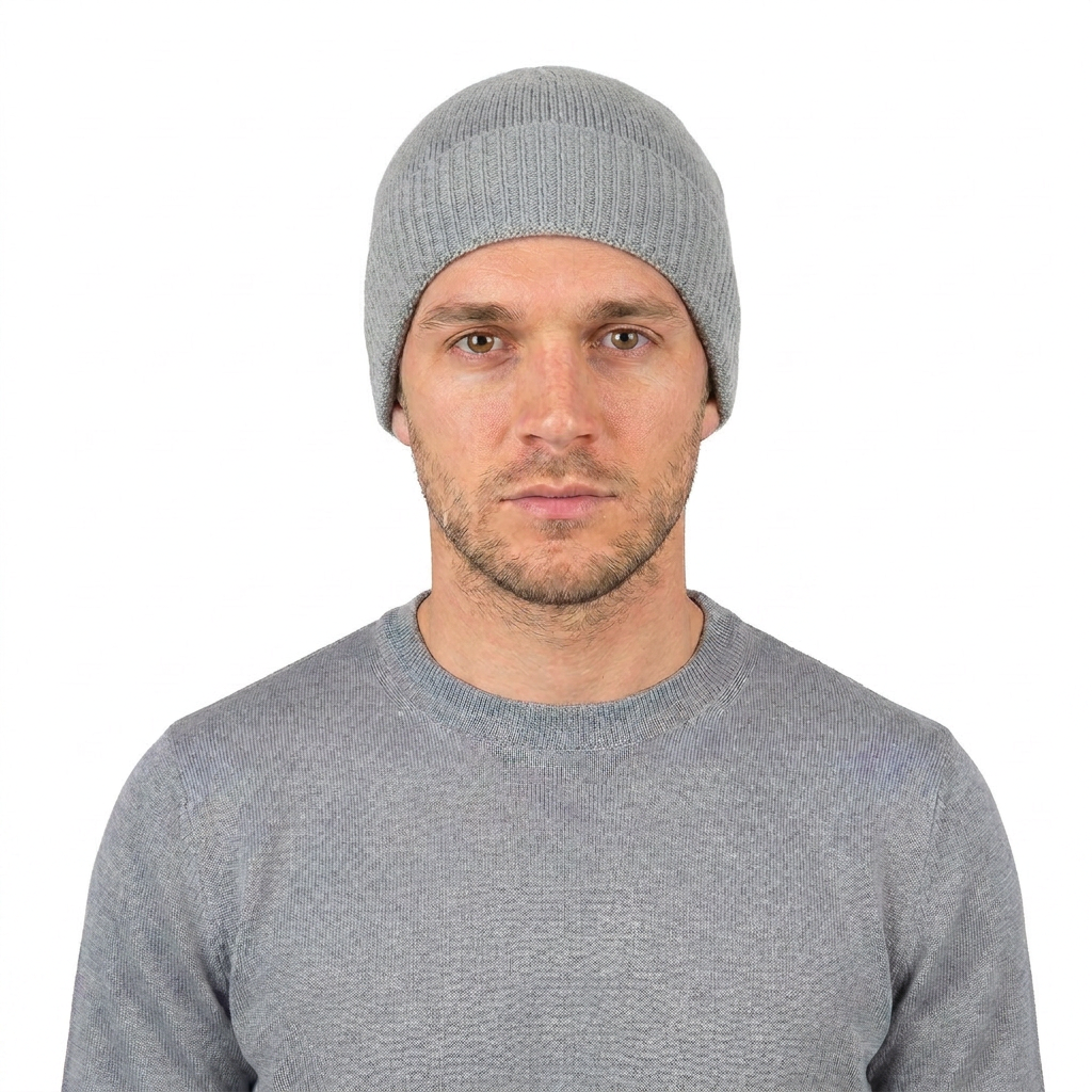 Bonnet jersey homme en 100 % cachemire