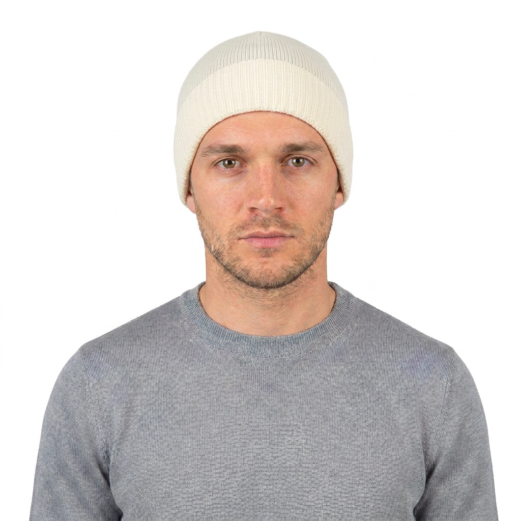 Bonnet jersey homme en 100 % cachemire