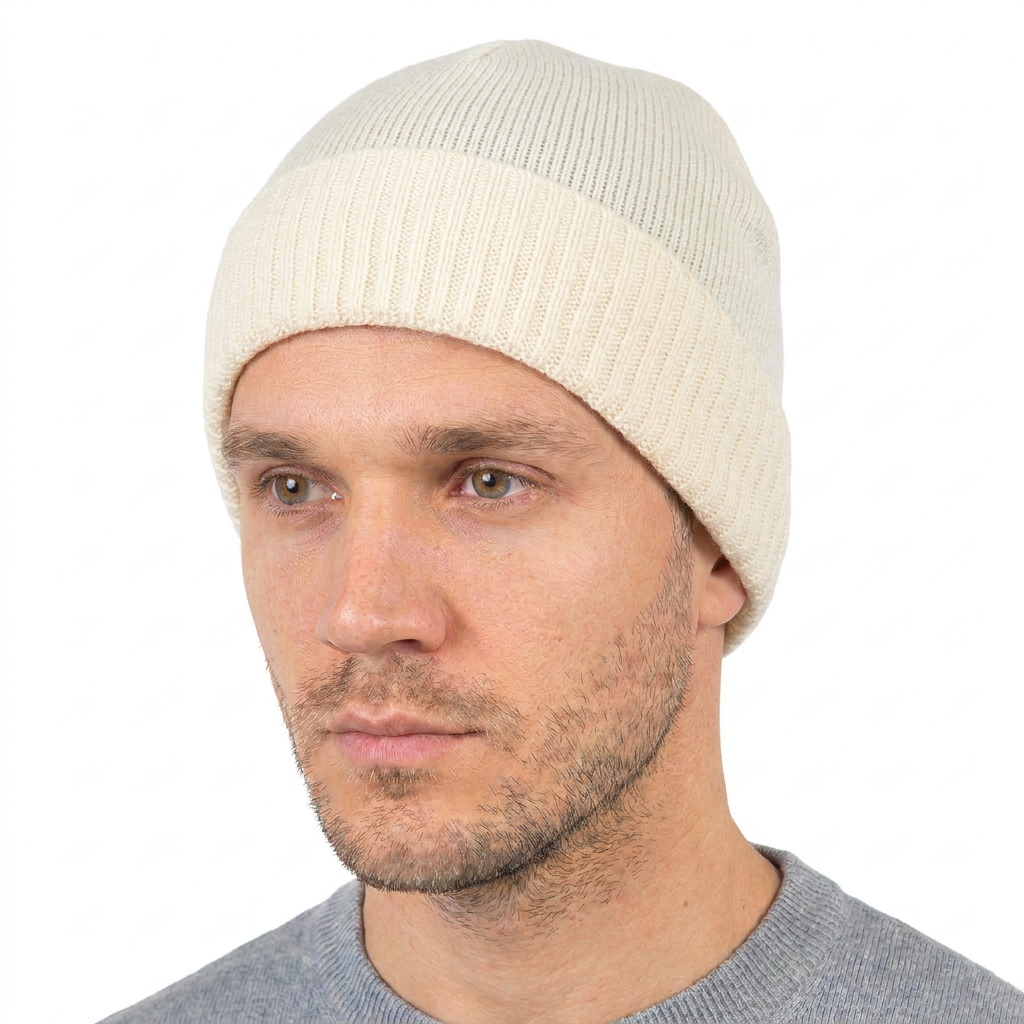 Bonnet jersey homme en 100 % cachemire