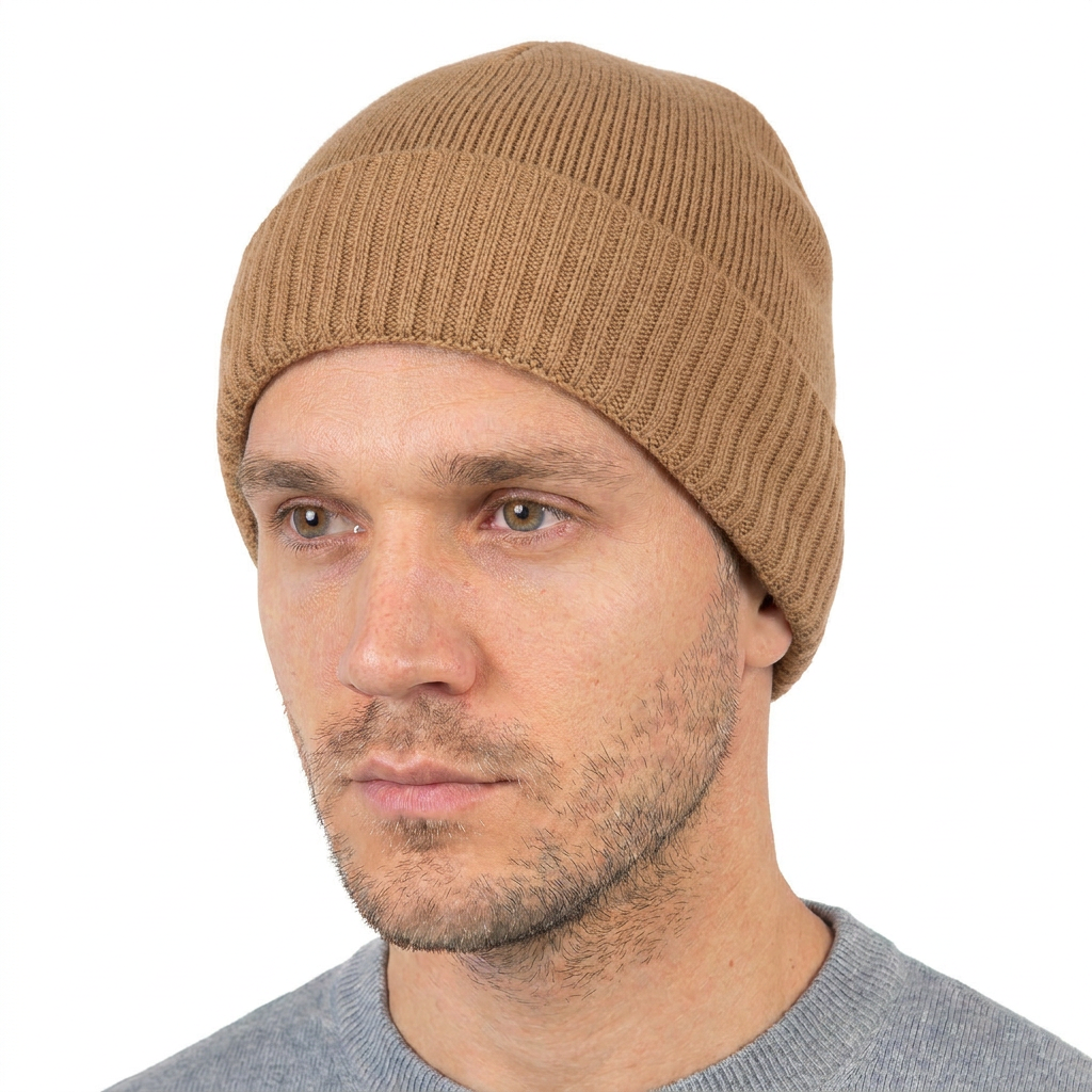 Bonnet jersey homme en 100 % cachemire
