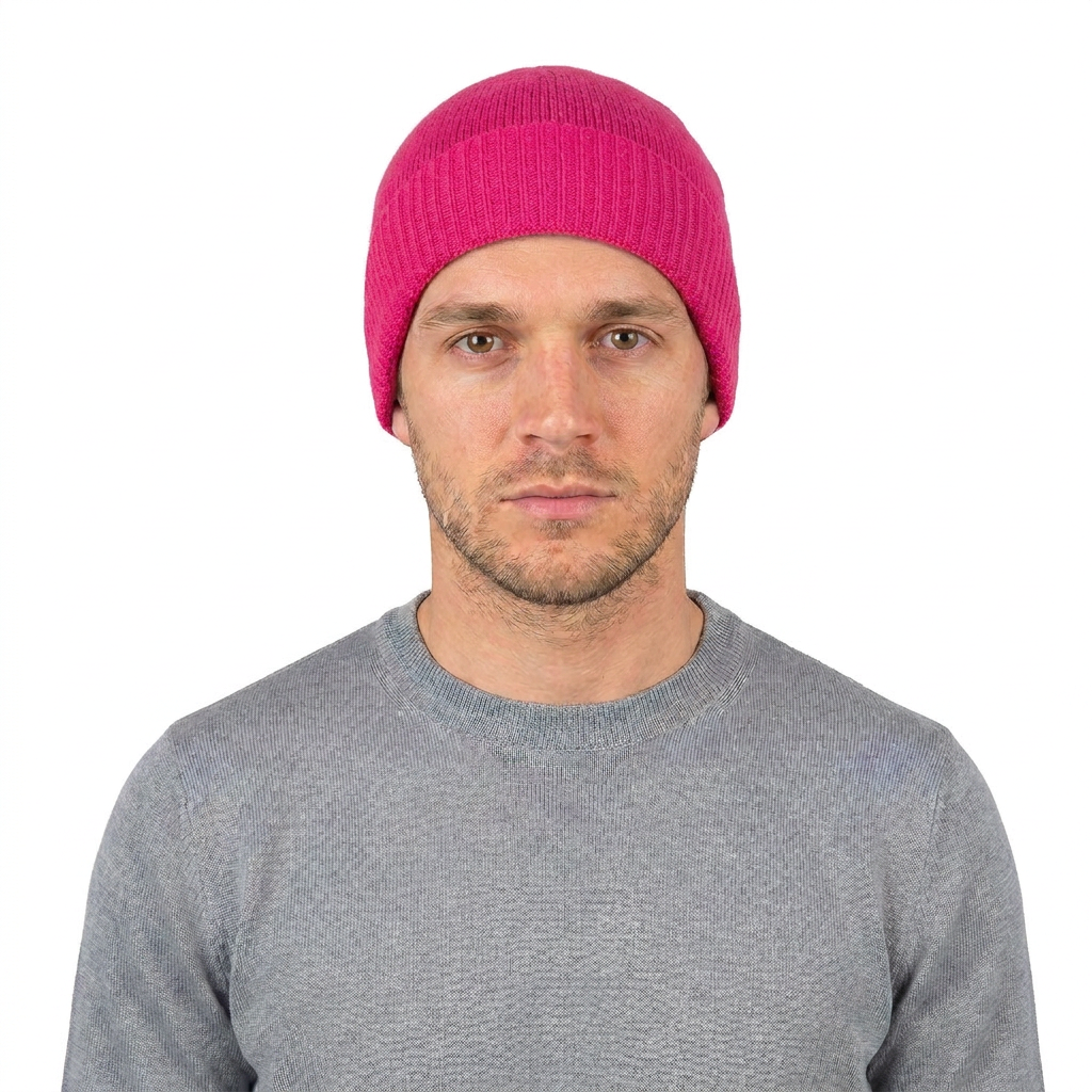 Bonnet jersey homme en 100 % cachemire