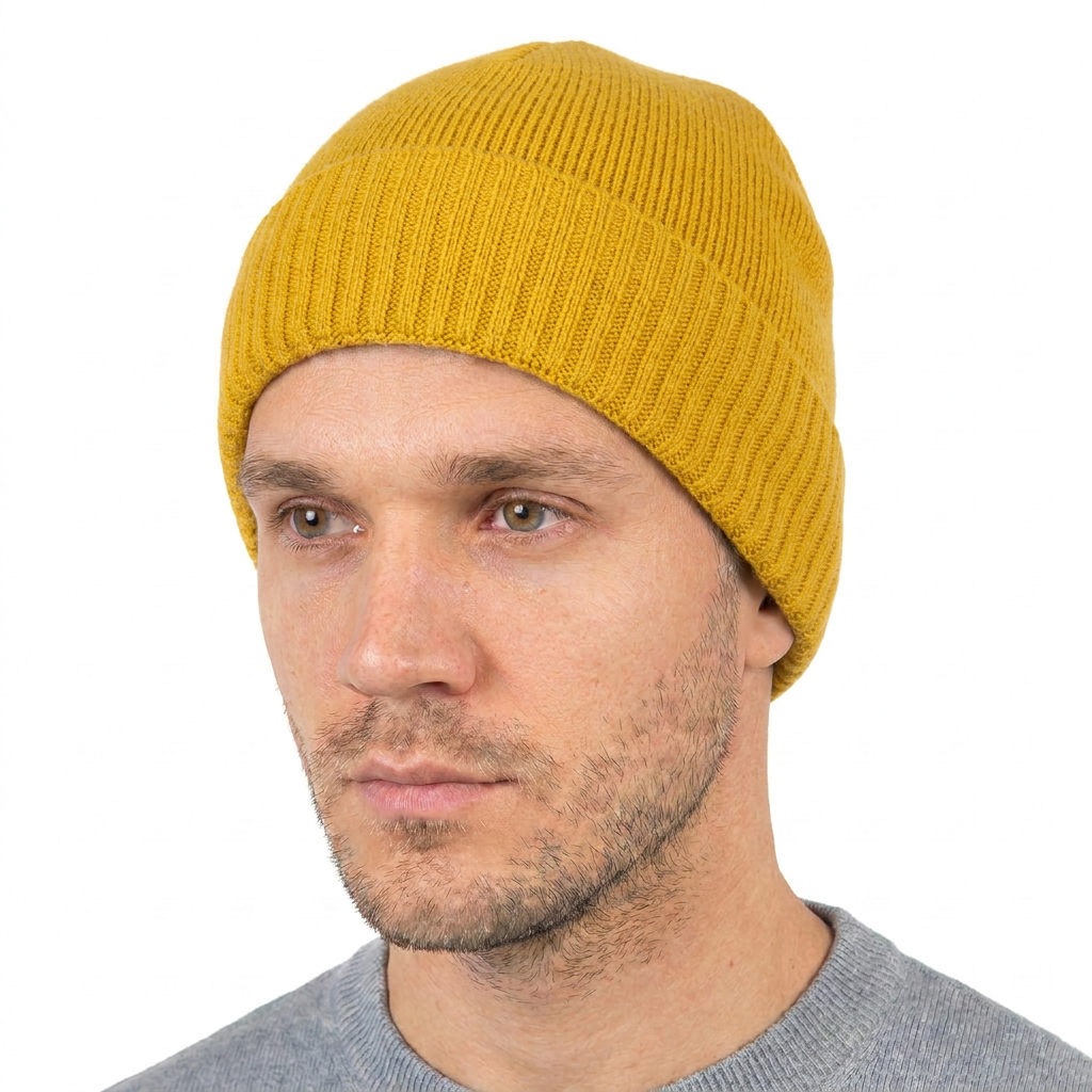 Bonnet jersey homme en 100 % cachemire