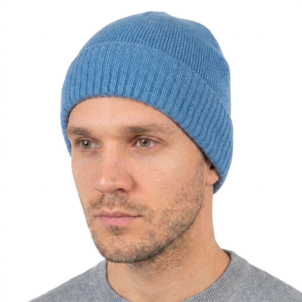 Bonnet jersey homme en 100 % cachemire