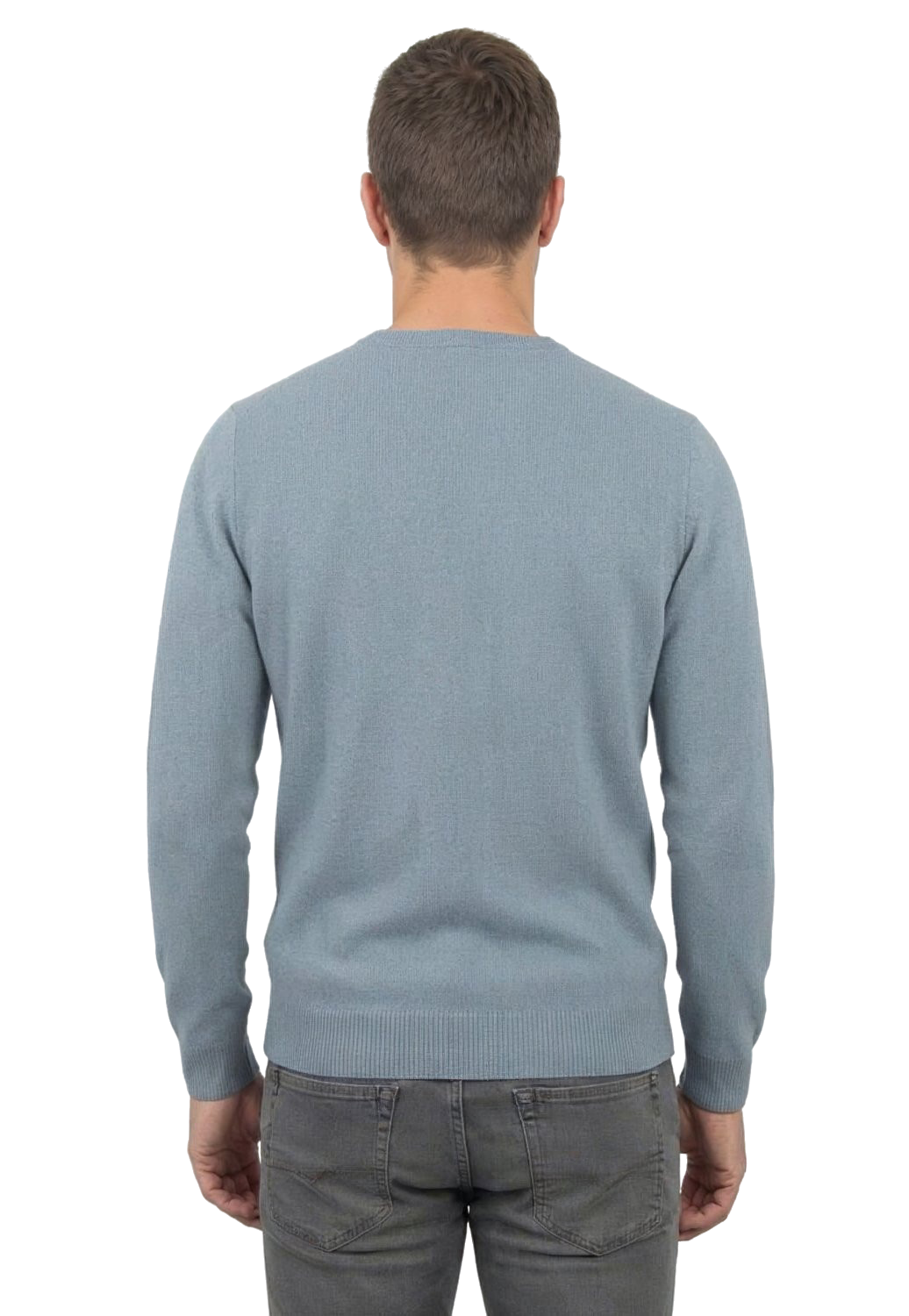 Pull col rond homme 100 % laine mérinos, coloris Gris, vue 4 | Dalle Piane Cashmere