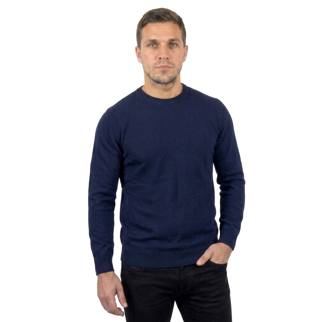 Pull col rond homme 100 % laine mérinos, coloris Vert, vue 4 | Dalle Piane Cashmere
