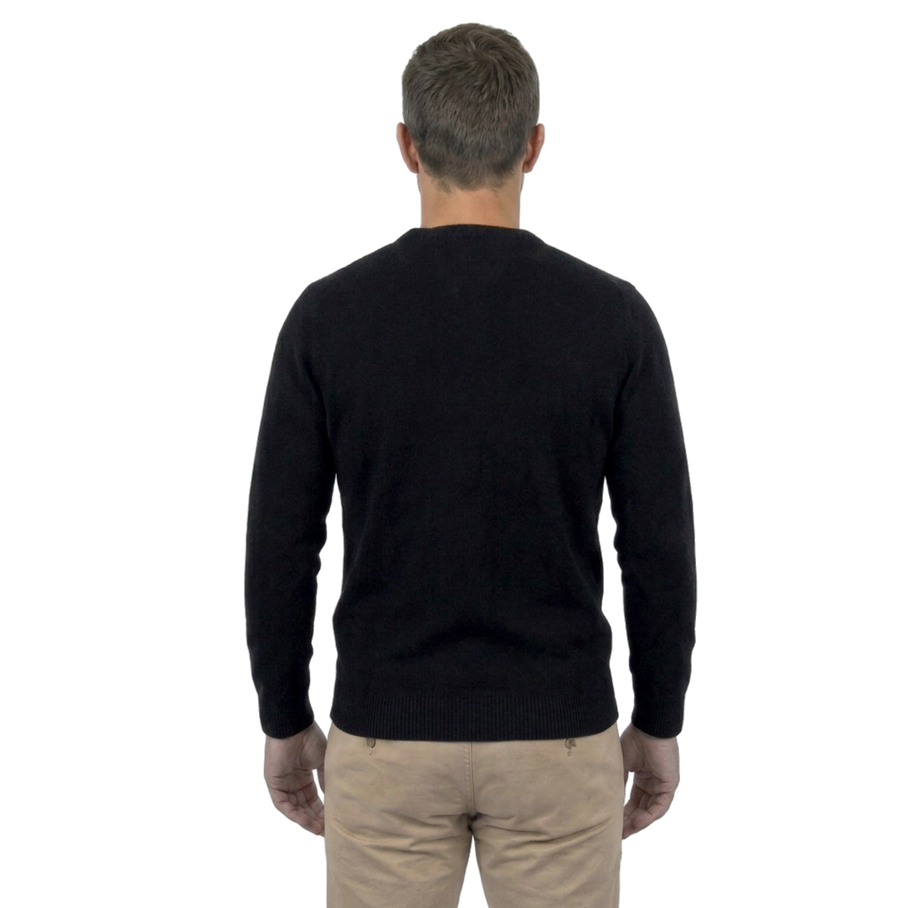 Pull col rond homme 100 % laine mérinos, coloris Bordeaux, vue 4 | Dalle Piane Cashmere