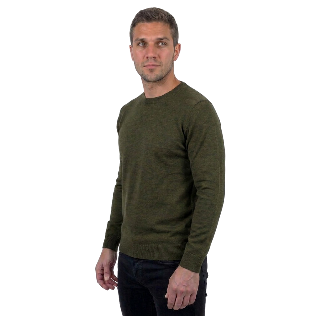 Pull col rond homme 100 % laine mérinos, coloris Bordeaux, vue 11 | Dalle Piane Cashmere