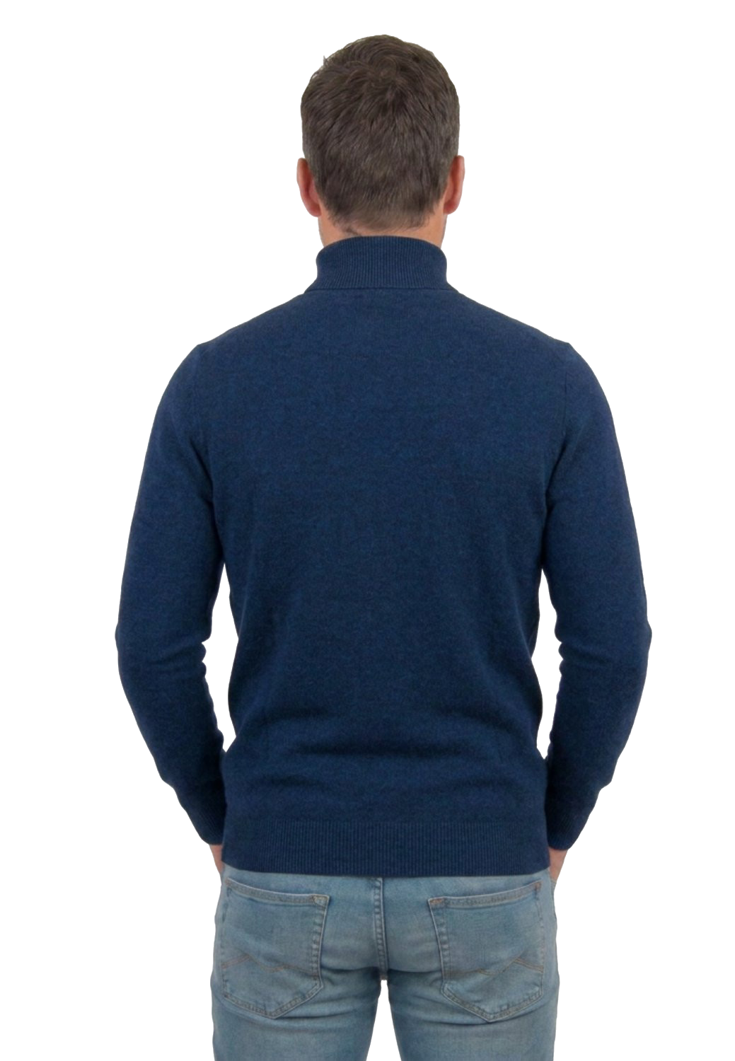 Pull col roulé homme 100 % laine mérinos, coloris Beige, vue 2 | Dalle Piane Cashmere