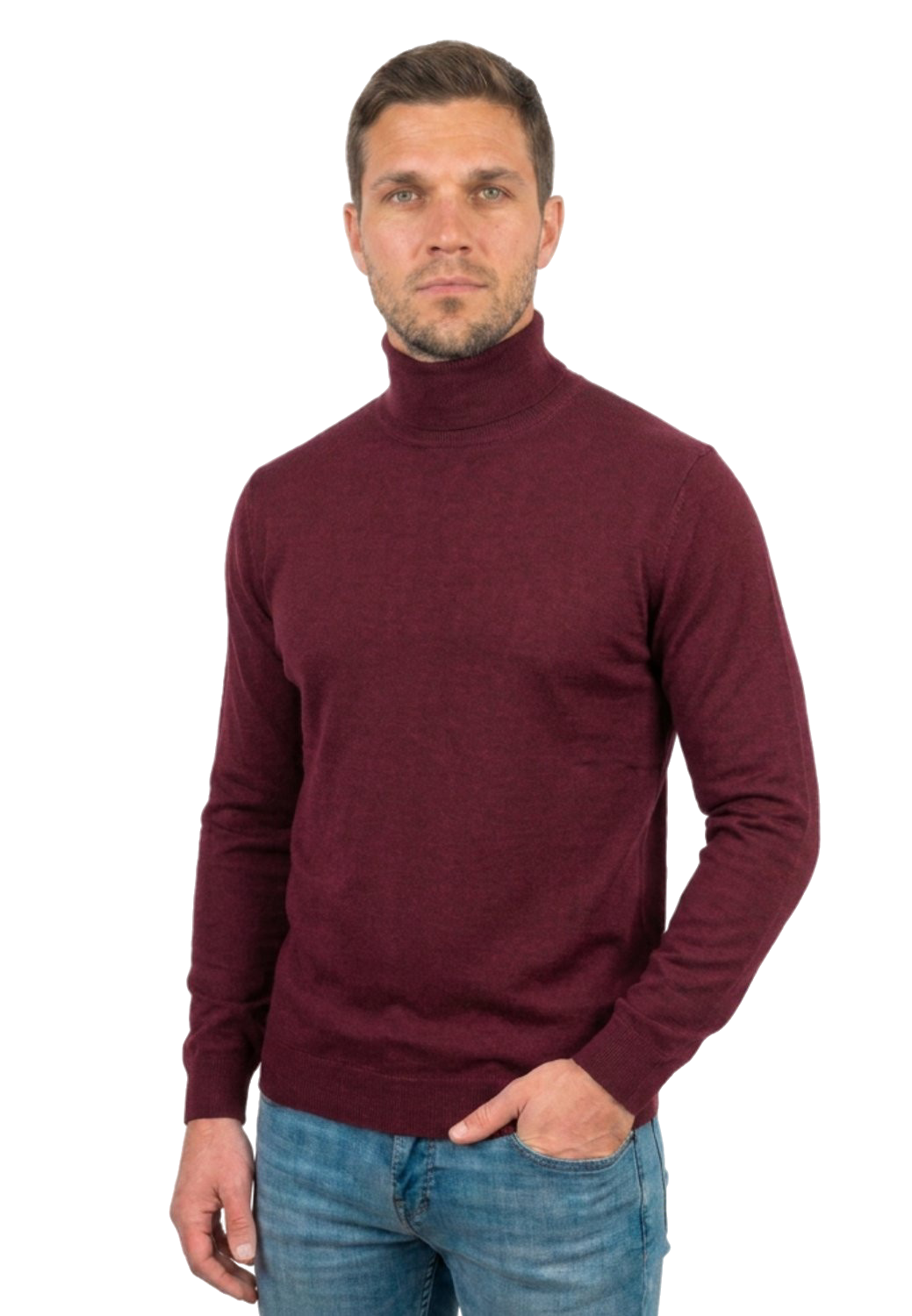 Pull col roulé homme 100 % laine mérinos, coloris Beige, vue 3 | Dalle Piane Cashmere