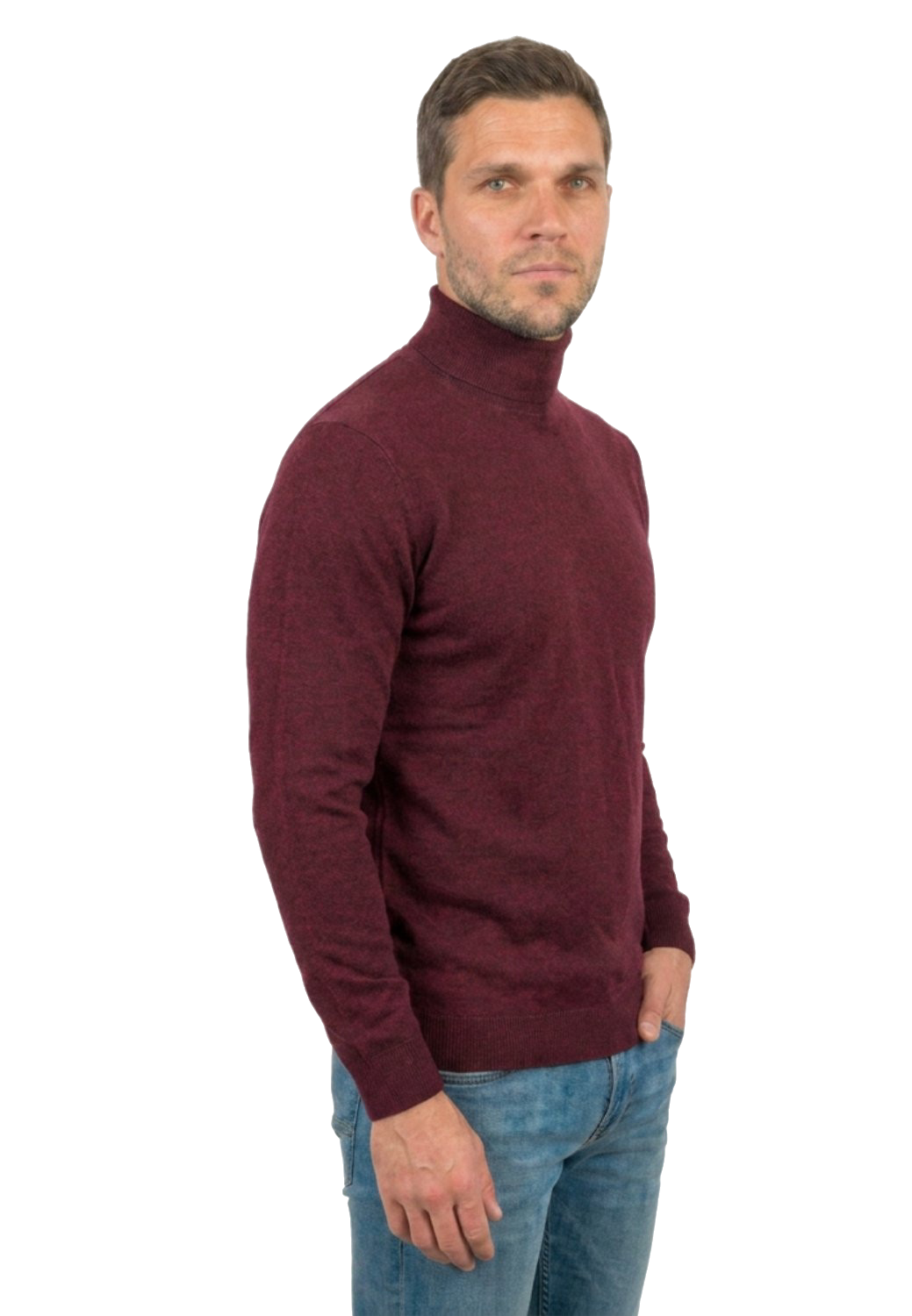 Pull col roulé homme 100 % laine mérinos, coloris Beige, vue 5 | Dalle Piane Cashmere