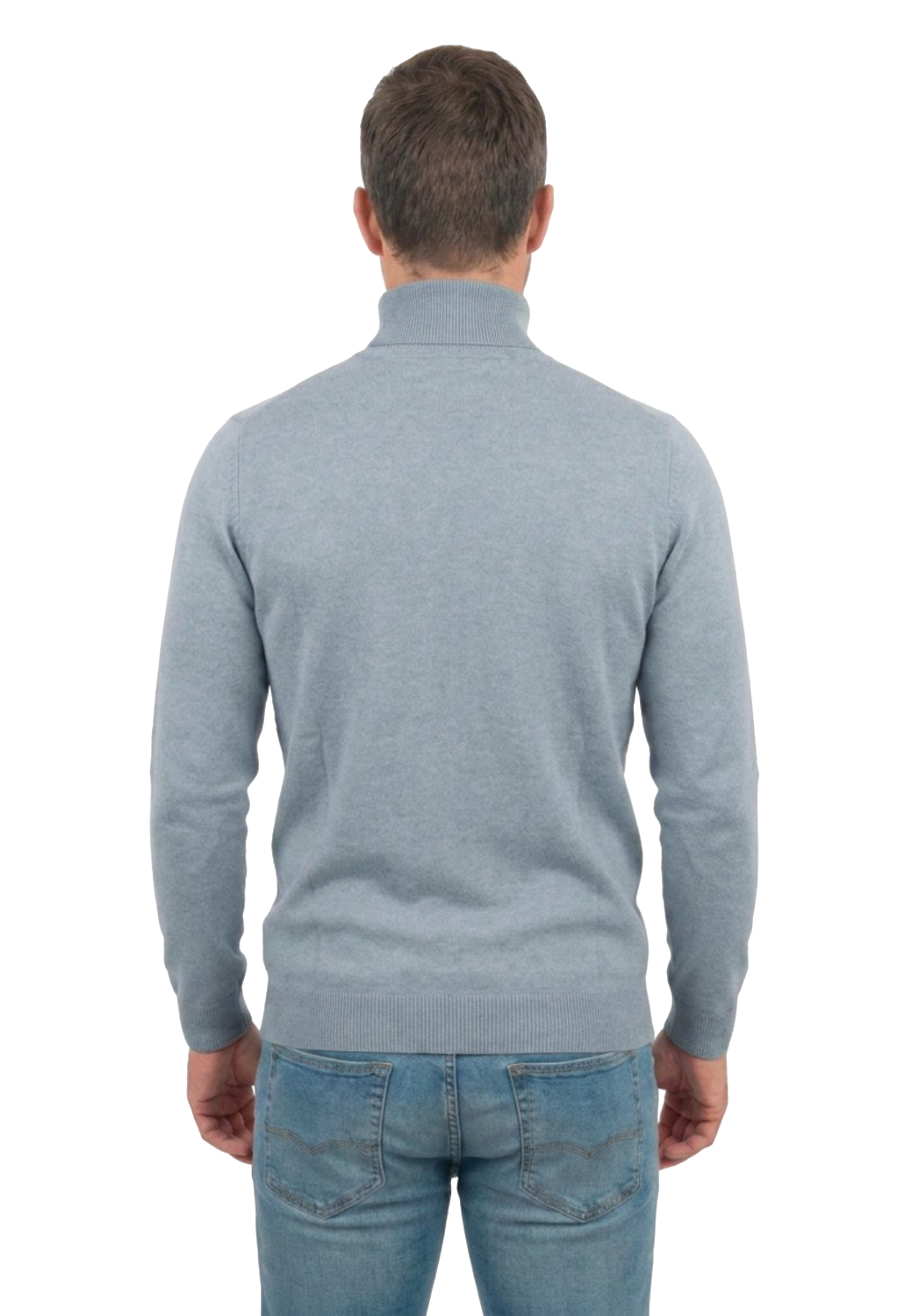 Pull col roulé homme 100 % laine mérinos, coloris Gris, vue 4 | Dalle Piane Cashmere