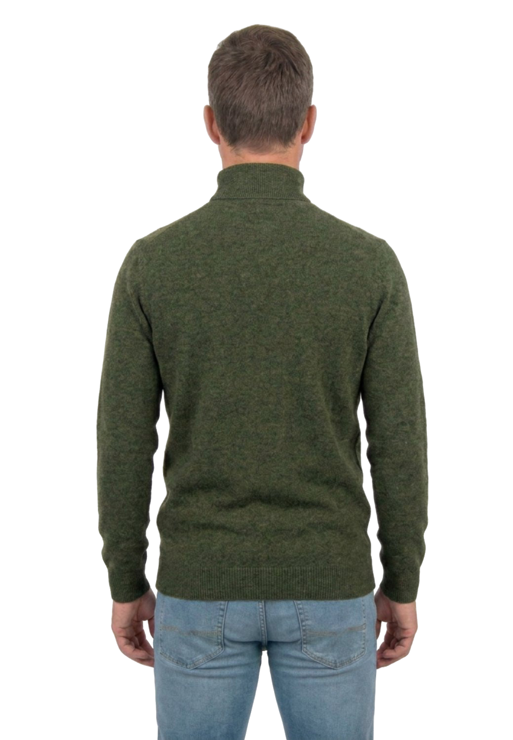 Pull col roulé homme 100 % laine mérinos, coloris Vert, vue 5 | Dalle Piane Cashmere