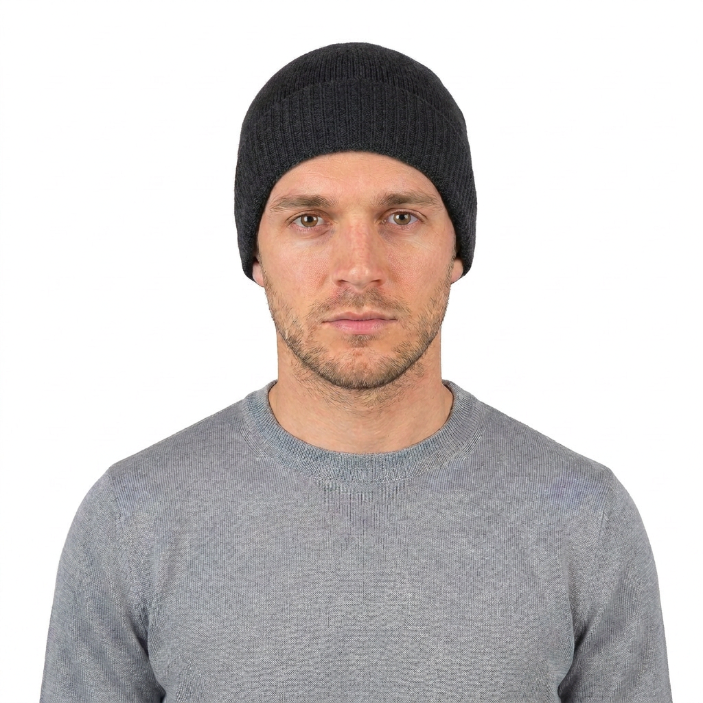 Bonnet jersey homme en 100 % cachemire