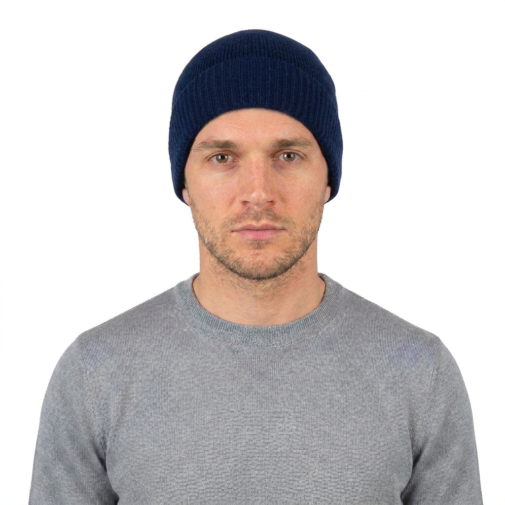 Bonnet jersey homme en 100 % cachemire