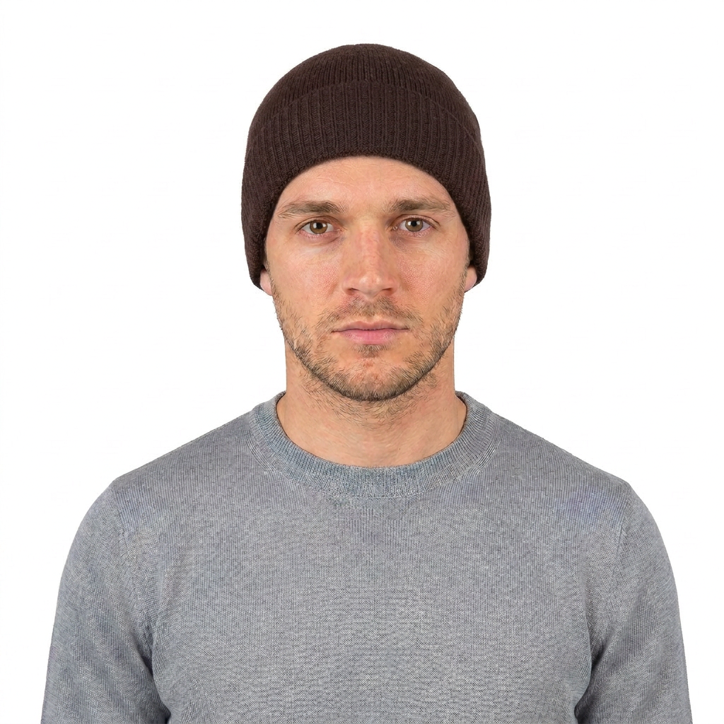 Bonnet jersey homme en 100 % cachemire