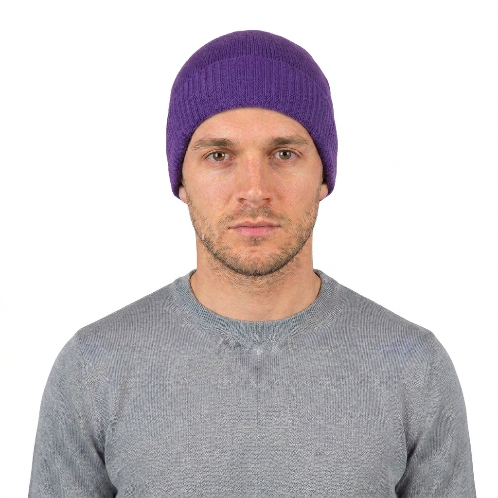 Bonnet jersey homme en 100 % cachemire