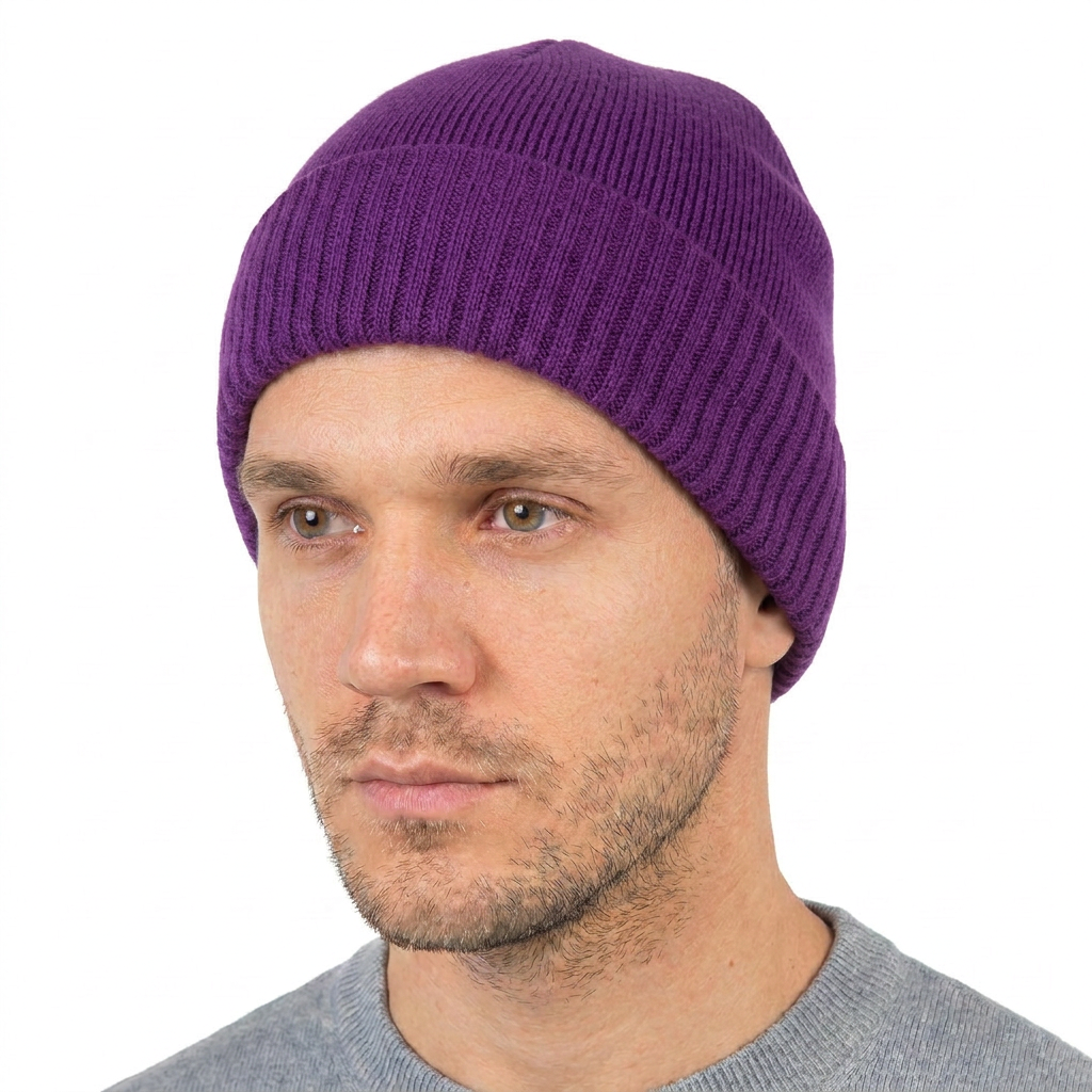 Bonnet jersey homme en 100 % cachemire