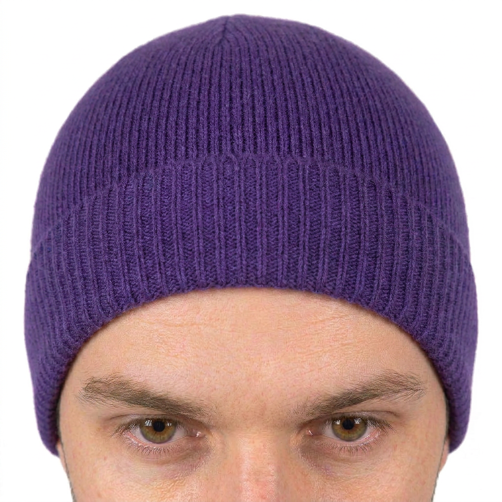 Bonnet jersey homme en 100 % cachemire