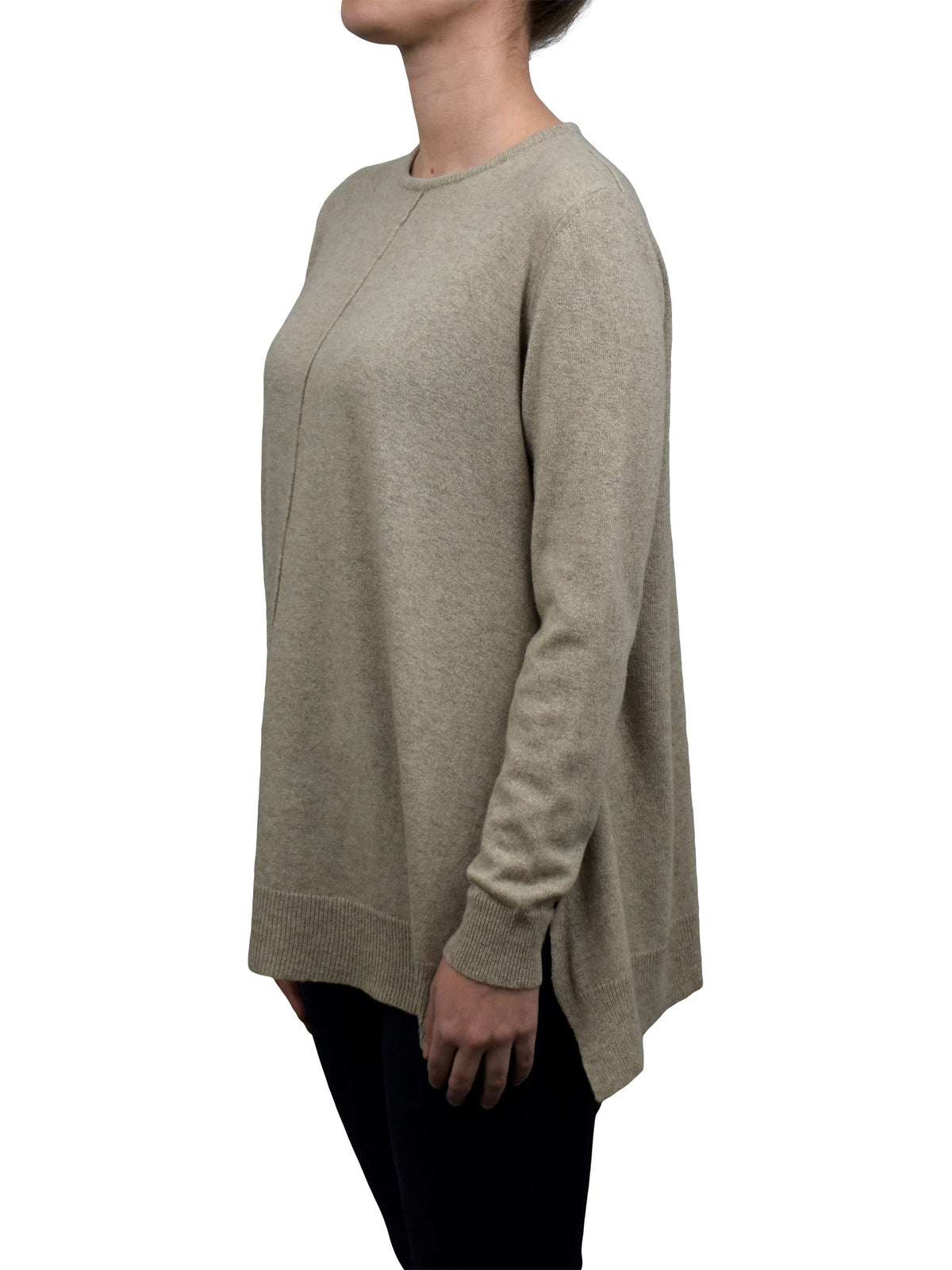 Maxipull Svasato in Misto Cashmere, colore Beige, vista 2 | Dalle Piane Cashmere