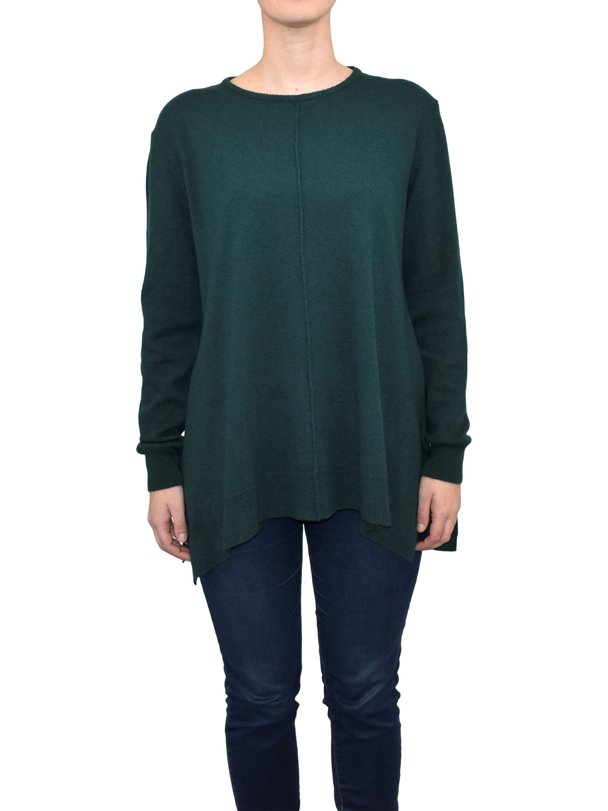 Maxi-pull évasé femme mélange cachemire, coloris Vert | Dalle Piane Cashmere