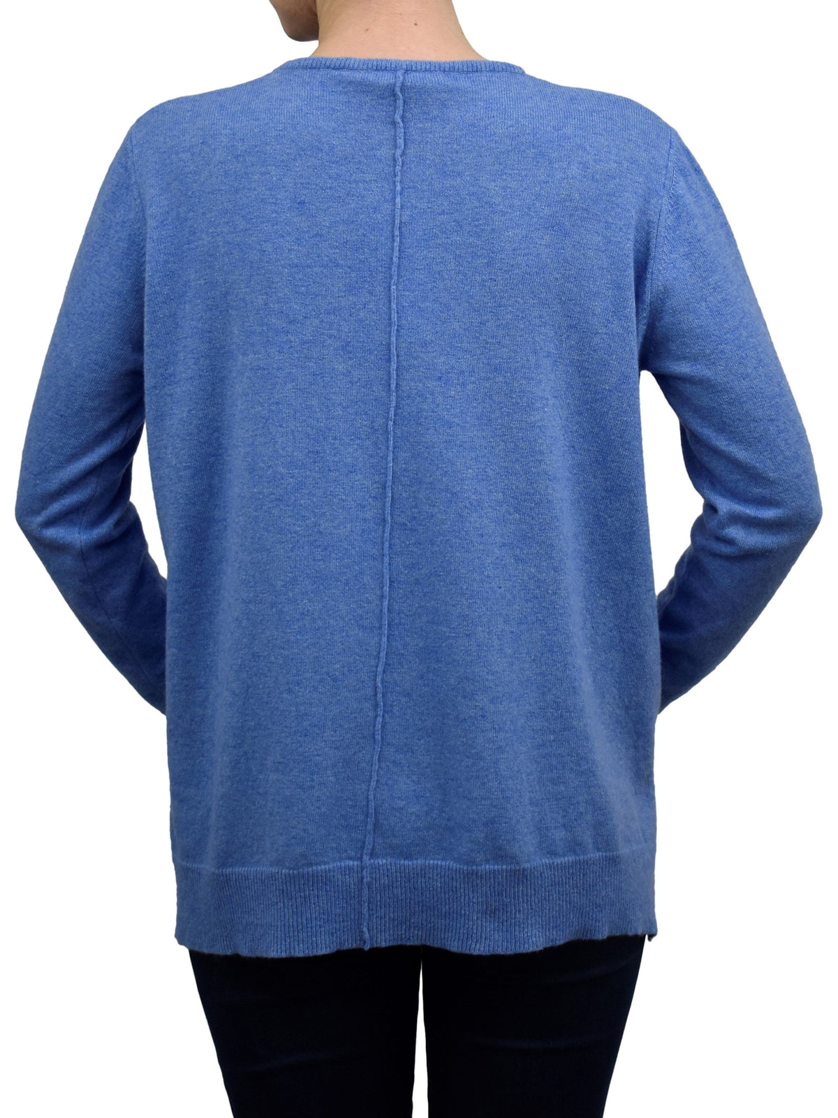 Maxi-pull évasé femme mélange cachemire, coloris Azur, vue 3 | Dalle Piane Cashmere