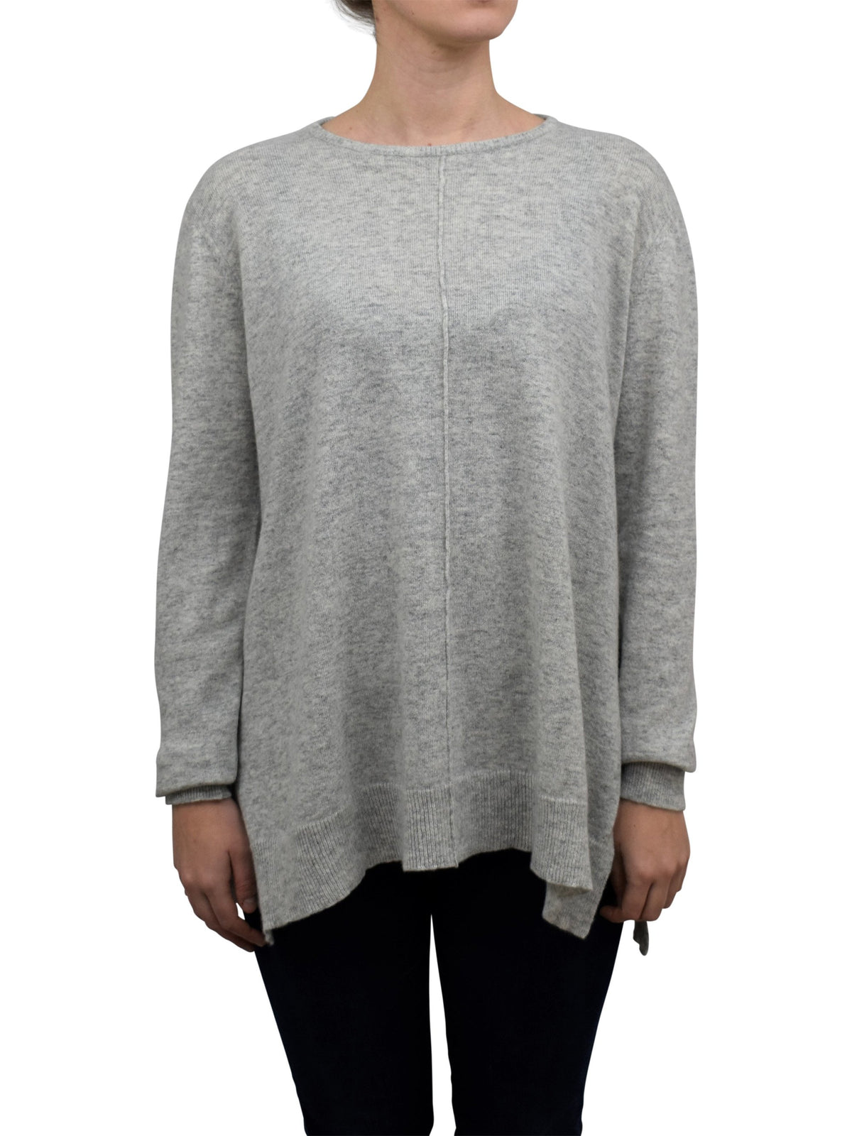 Maxi-pull évasé femme mélange cachemire, coloris Gris | Dalle Piane Cashmere