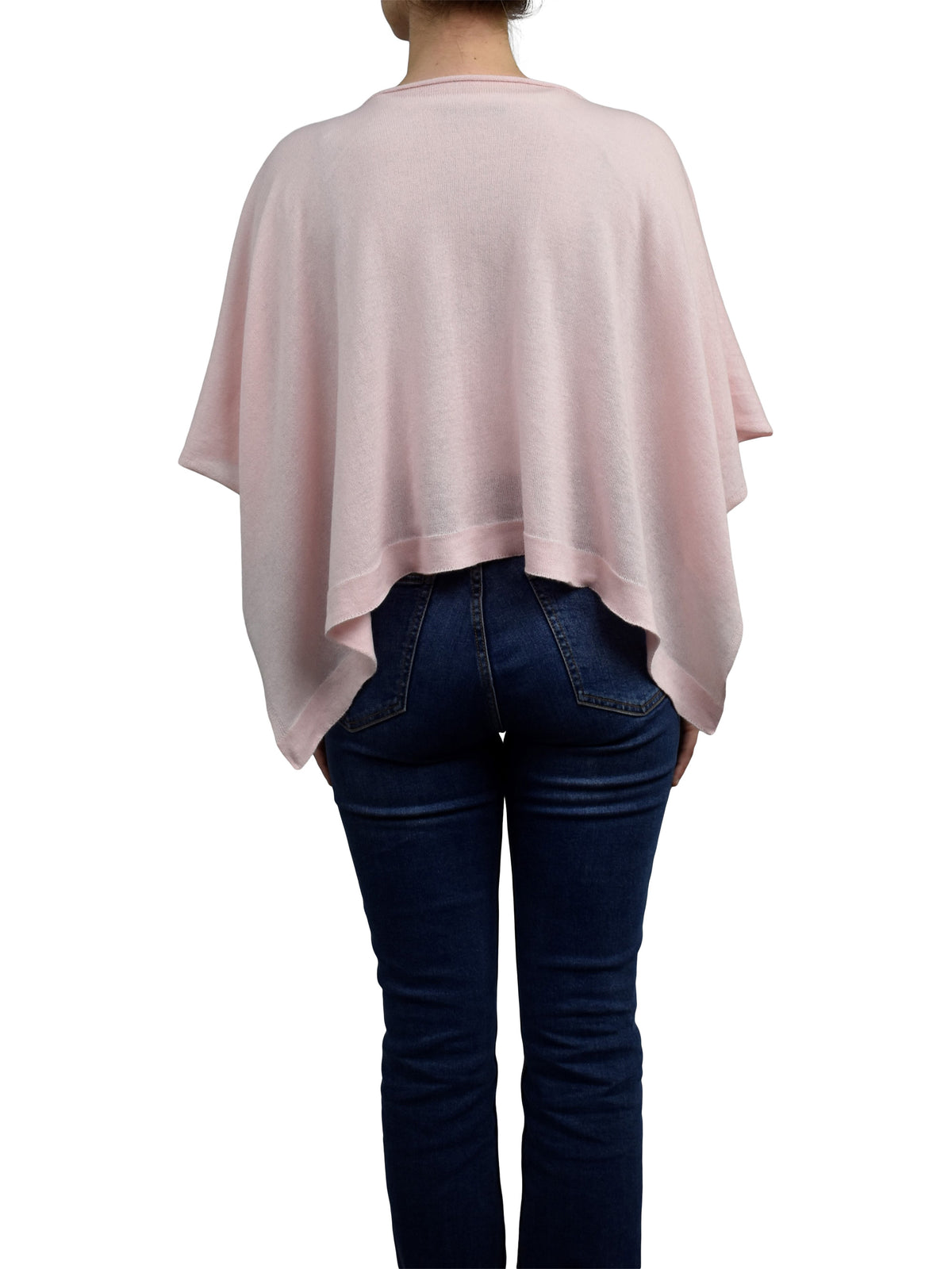 Poncho femme coton et cachemire, coloris Rose, vue 4 | Dalle Piane Cashmere