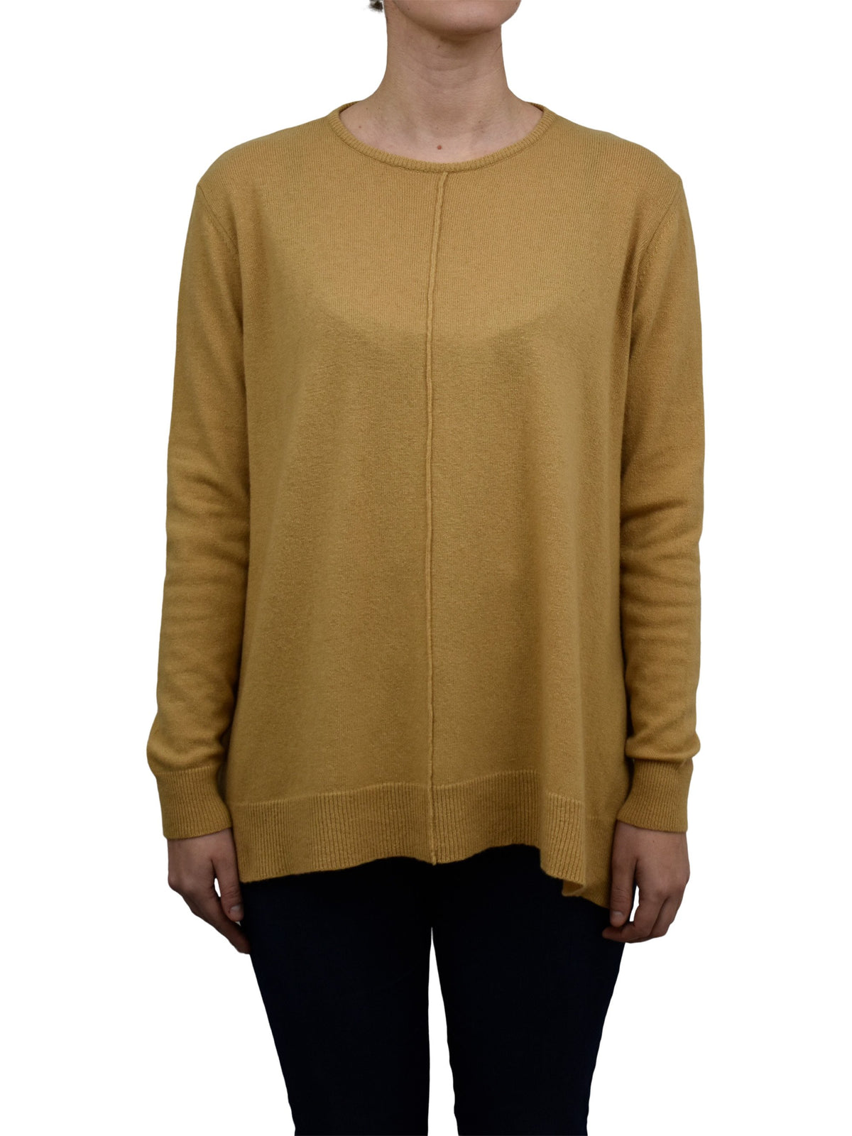 Maxi-pull évasé femme mélange cachemire, coloris Camel | Dalle Piane Cashmere