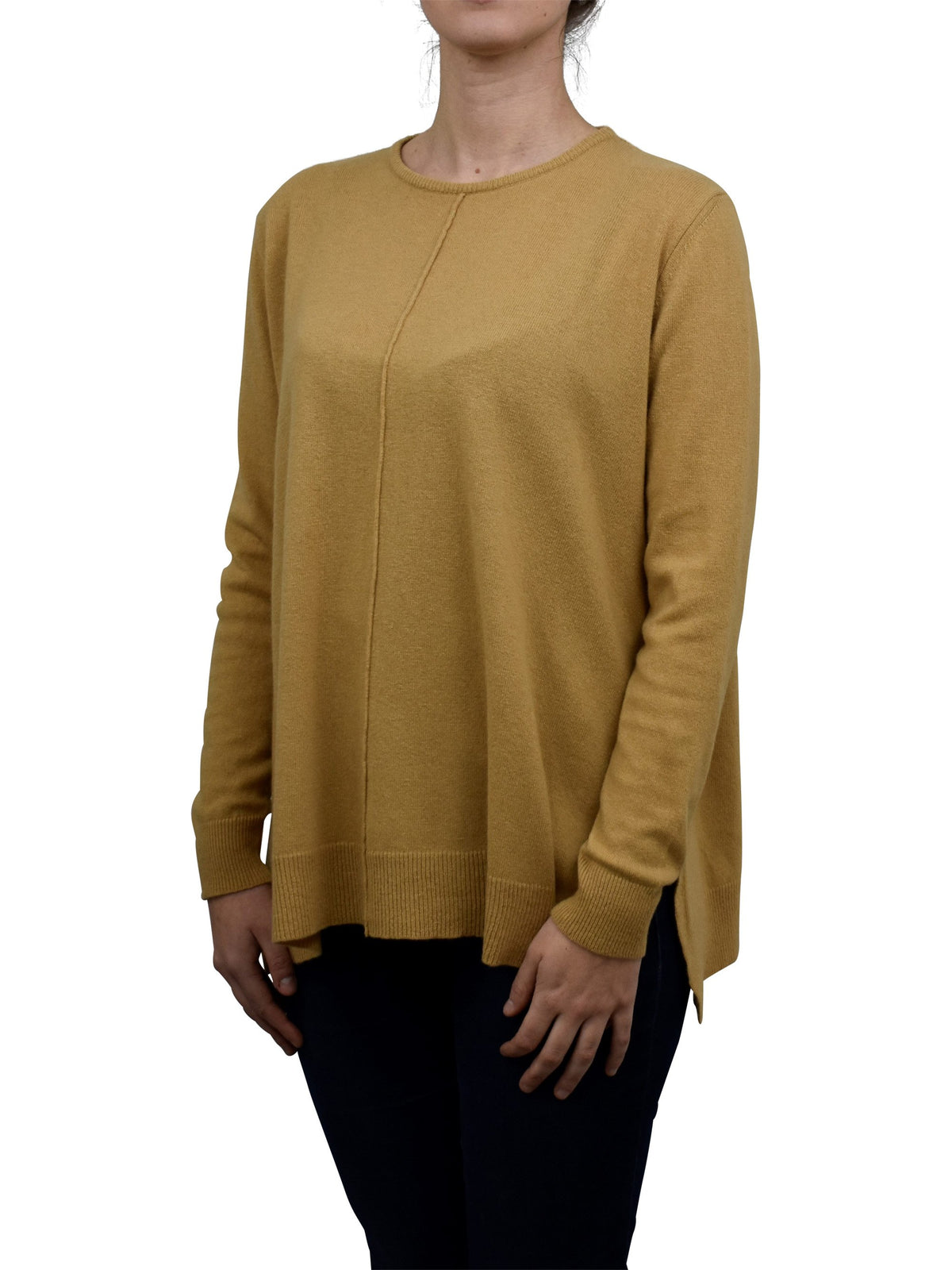 Maxi-pull évasé femme mélange cachemire, coloris Camel, vue 3 | Dalle Piane Cashmere