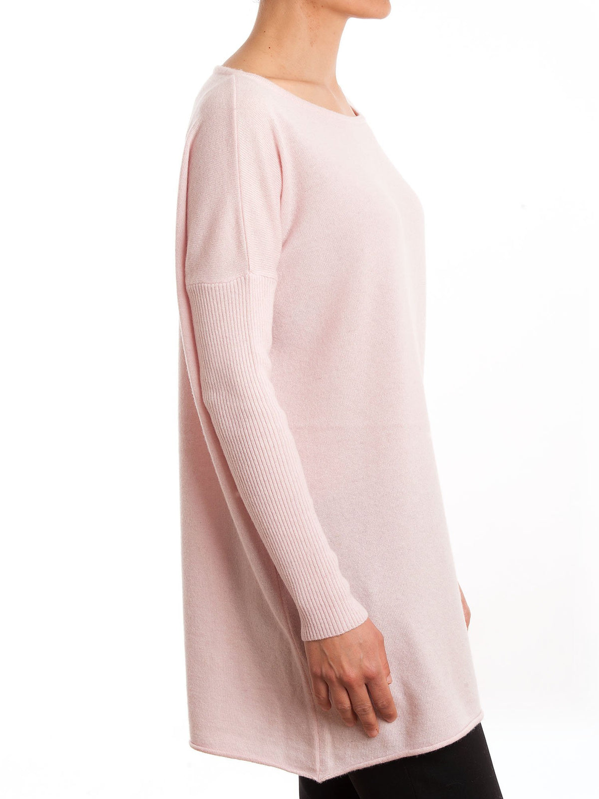 Maxi-pull femme mélange cachemire, coloris Rose, vue 2 | Dalle Piane Cashmere