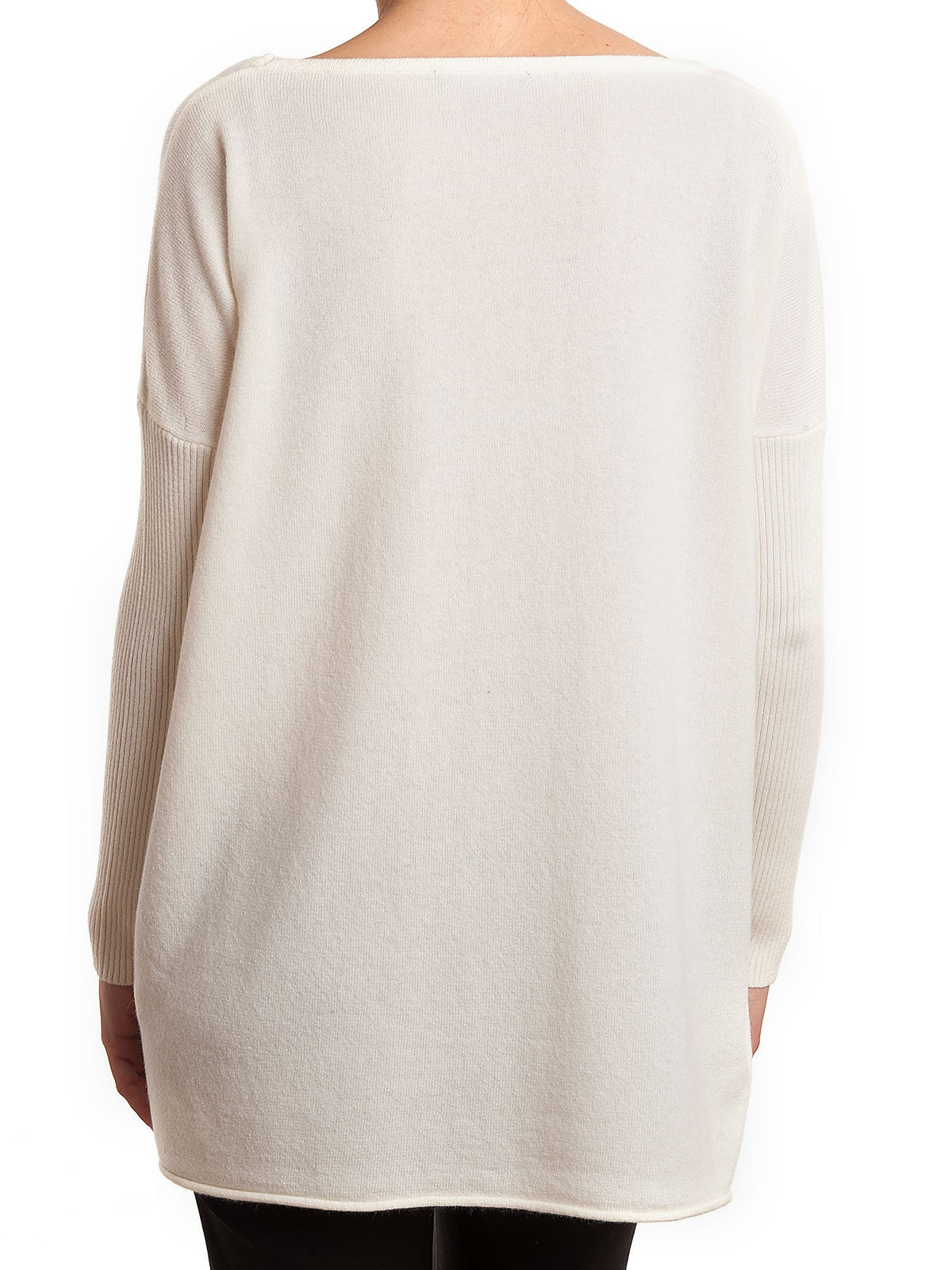 Maxi-pull femme mélange cachemire, coloris Crème, vue 3 | Dalle Piane Cashmere