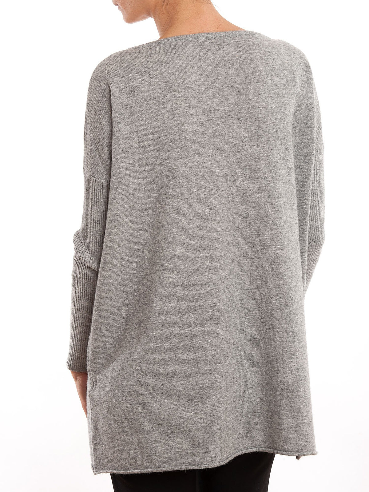 Maxi-pull femme mélange cachemire, coloris Gris, vue 3 | Dalle Piane Cashmere