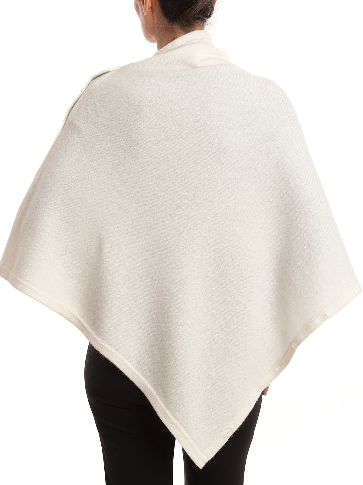 Poncho à boutons femme mélange cachemire, coloris Crème, vue 4 | Dalle Piane Cashmere