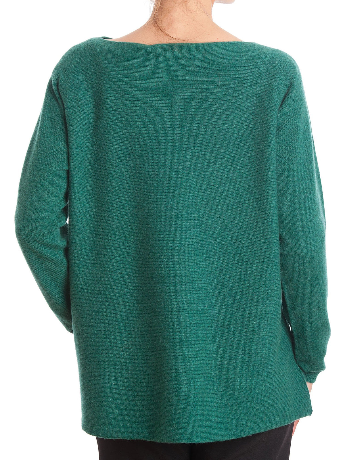 Maxi-pull femme 100 % cachemire, coloris Vert, vue 2 | Dalle Piane Cashmere